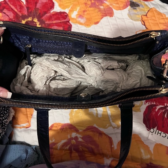 Kate Spade Navy Ostrich Satchel